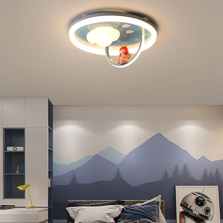 Lumendat Contemporary Creative Resin Kids Cartoon LED Flush Mount Ceiling Light For Bedroom Lumendat