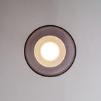 Contemporary Scandinavian Round Hardware Glass LED Semi-Flush Mount Ceiling Light For Living Room