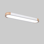 Contemporary Scandinavian Long Oval Iron Log Acrylic LED Flush Mount Ceiling Light For Bedroom Lumendat