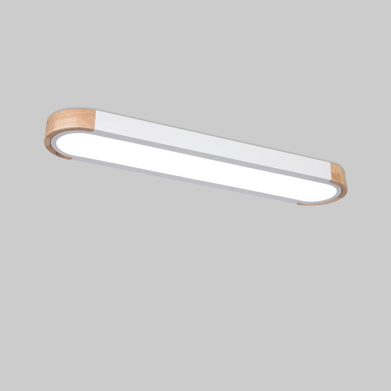 Contemporary Scandinavian Long Oval Iron Log Acrylic LED Flush Mount Ceiling Light For Bedroom Lumendat