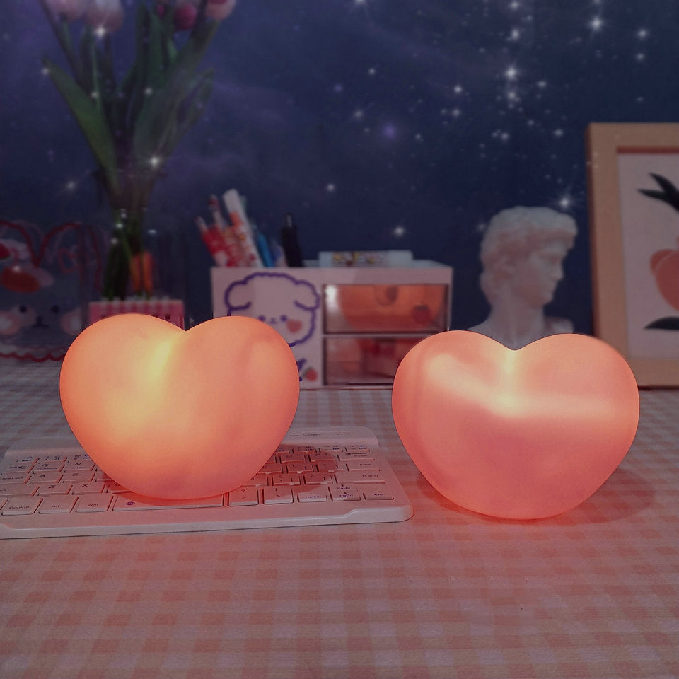 Contemporary Creative Rubber Coating Heart LED Night Light Table Lamp For Bedroom Lumendat