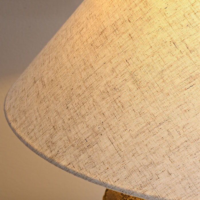 Modern Shabby Chic Cone Fabric Ceramic Jar 1-Light Table Lamp For Bedroom Lumendat