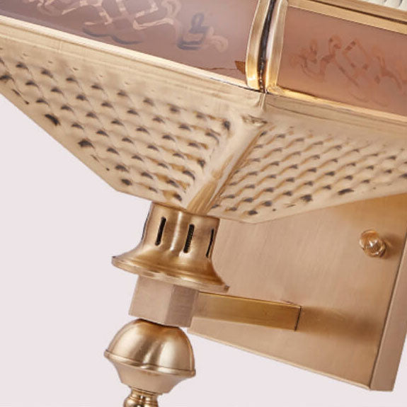 Contemporary Industrial Brass Finish Frame Glass Shade 1/3-Light Wall Sconce Lamp For Outdoor Patio Lumendat