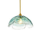 Modern Minimalist Flower-shaped Petal Iron Glass 1-light Pendant Light for Living Room BulbSquare