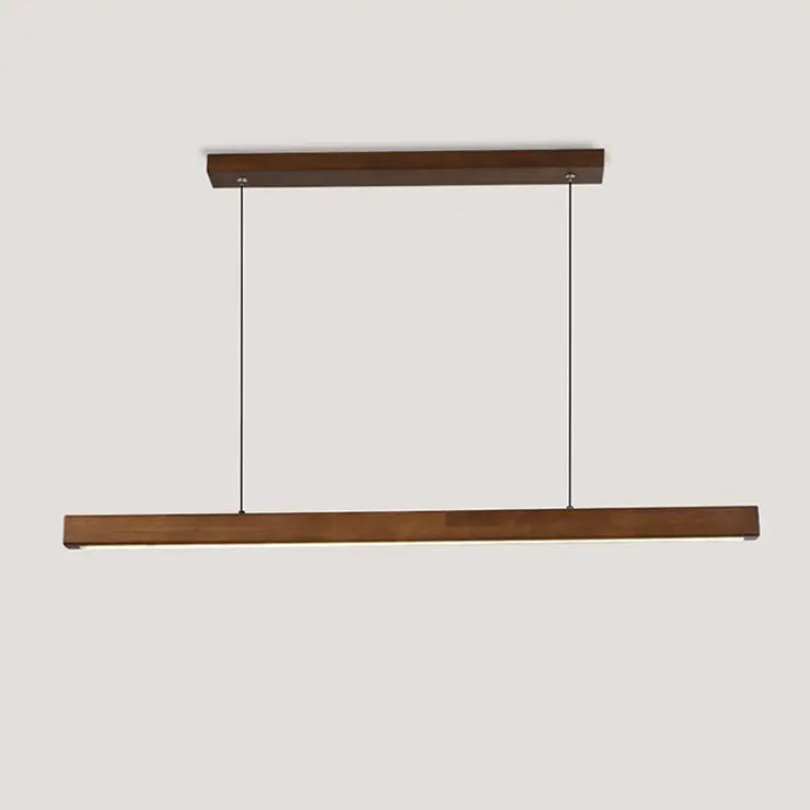 Contemporary Nordic Rubber Wood Acrylic Strip LED Island Light Chandelier for Dining Room BulbSquare
