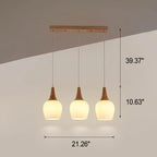 Nordic Solid Wood Glass White Bottle Island Light 1/3 Light Chandelier Lumendat