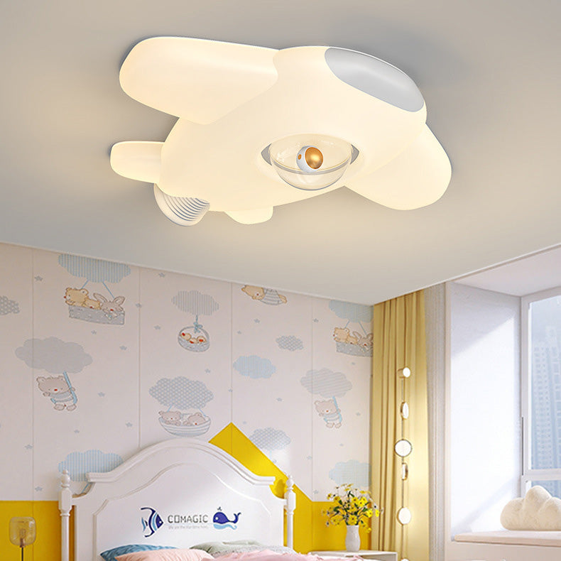 Lumendat Contemporary Creative Iron PE Cartoon Airplane Design LED Kids Flush Mount Ceiling Light For Bedroom Lumendat