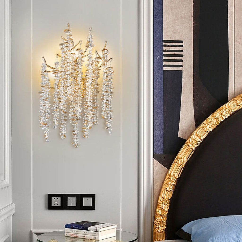 Modern Light Luxury Tree Branch Crystal 3-Light Wall Sconce Lamp Lumendat
