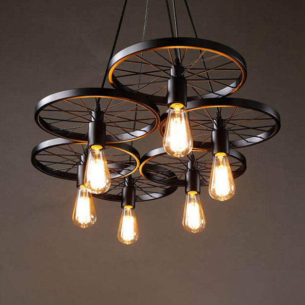 Industrial Creative Personality Wrought Iron Wheels 1/3/6-light Chandelier