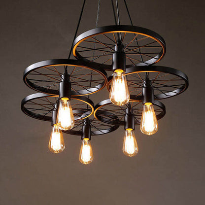 Industrial Creative Personality Wrought Iron Wheels 1/3/6-light Chandelier