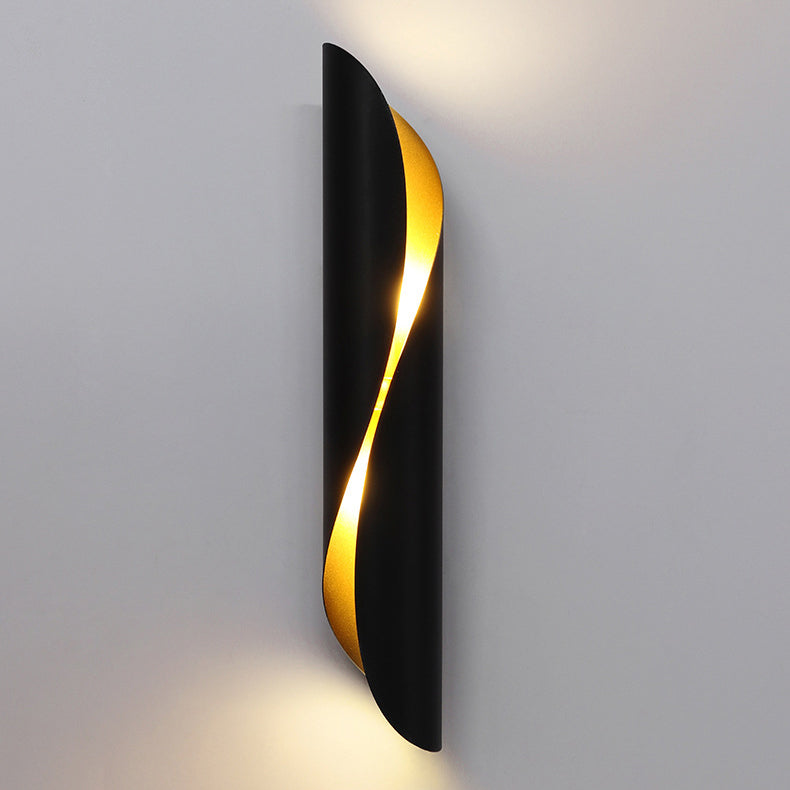 Contemporary Nordic Strip Spiral Iron 2-Light Wall Sconce Lamp For Hallway Lumendat