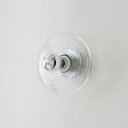 Modern Art Deco Wave Pattern Round Glass 1-Light Wall Sconce Lamp For Bedroom Lumendat