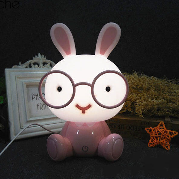 Creative Cartoon Rabbit with Glasses USB LED Night Light Table Lamp Lumendat