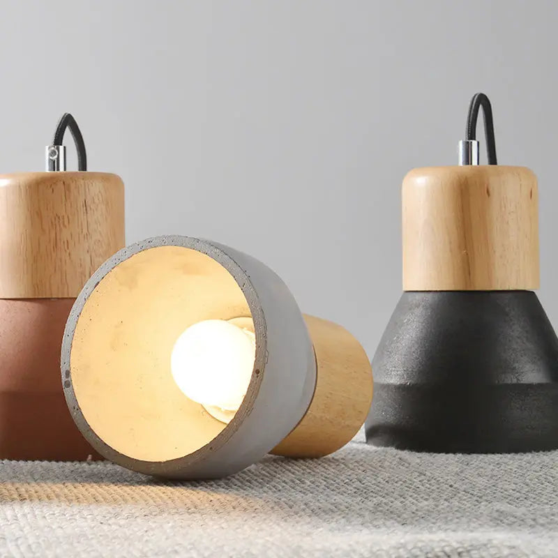 Nordic Cement Tapered 1-light Mini LED Pendant Light BulbSquare