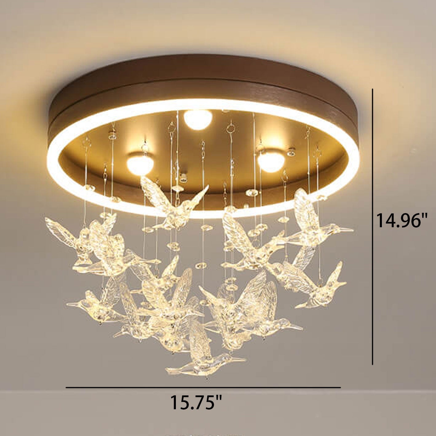 Modern Creative Cartoon Round Bird / Skirt Hanging LED Flush Mount Ceiling Light Lumendat