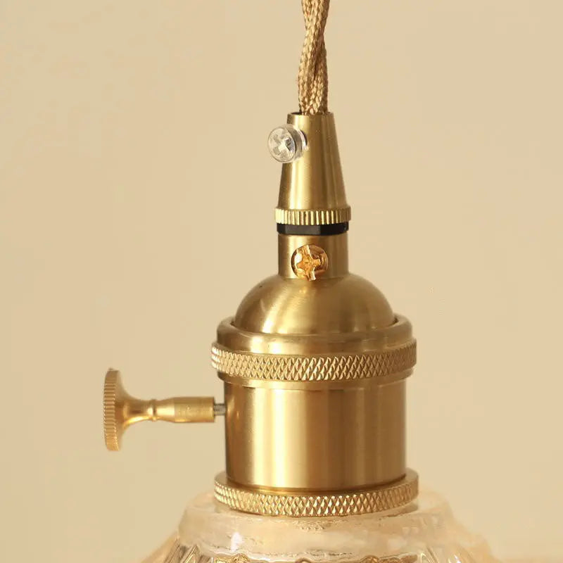 Nordic Minimalist Vintage Clear Brass Glass 1-light Pendant Light Lumendat