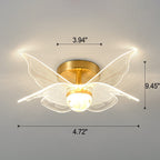 Creative Gold Double Layer Overlap Design LED Semi-flush Mount Light
