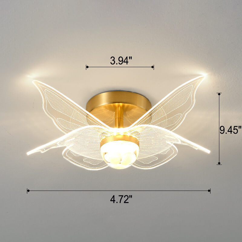 Creative Gold Double Layer Overlap Design LED Semi-flush Mount Light