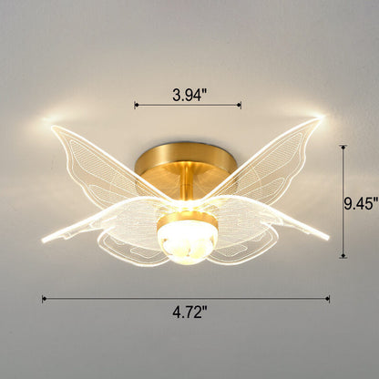 Creative Gold Double Layer Overlap Design LED Semi-flush Mount Light