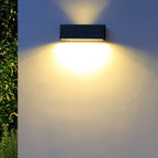 Outdoor Solar Waterproof Rectangular Slant LED Patio Wall Sconce Lamp Lumendat