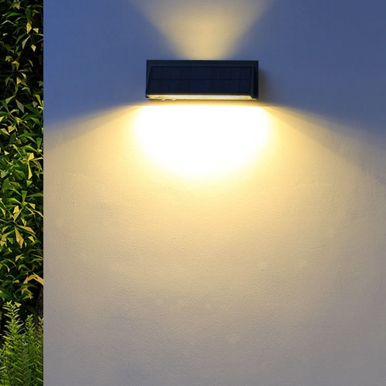 Outdoor Solar Waterproof Rectangular Slant LED Patio Wall Sconce Lamp Lumendat