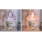 European Luxury Fabric Lace Resin 1-Light Table Lamp Lumendat