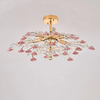 Modern Luxury Rose Iron Ceramic Crystal 6/7/8 Light Chandelier Lumendat