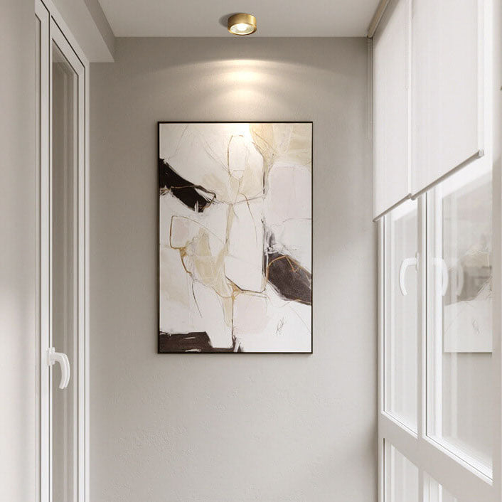 Nordic Light Luxury All Copper Ultra-thin LED Flush Mount Light BulbSquare