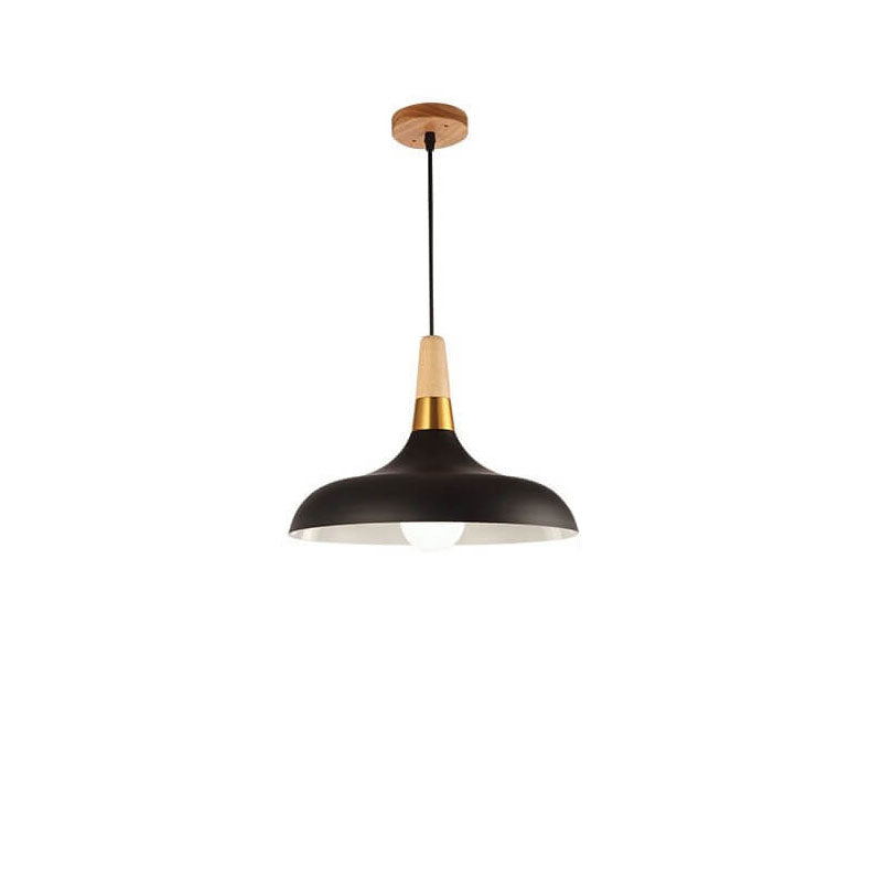 Nordic Macaron Barn Metal Wood 1-light Pendant Light