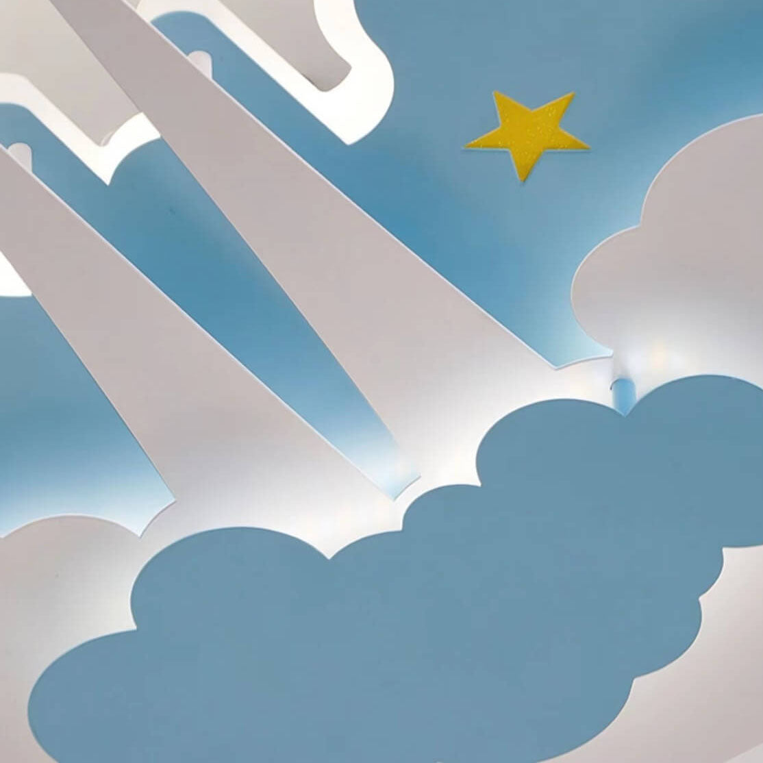 Lumendat Creative Kids Cartoon Aircraft Dimmable Acrylic LED Flush Mount Ceiling Light Lumendat
