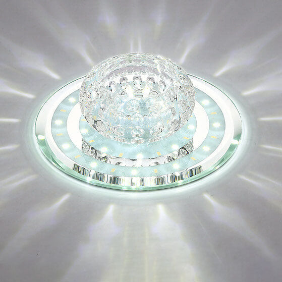 Minimalist Light Luxury Crystal Round Spotlight LED Flush Mount Ceiling Light Lumendat