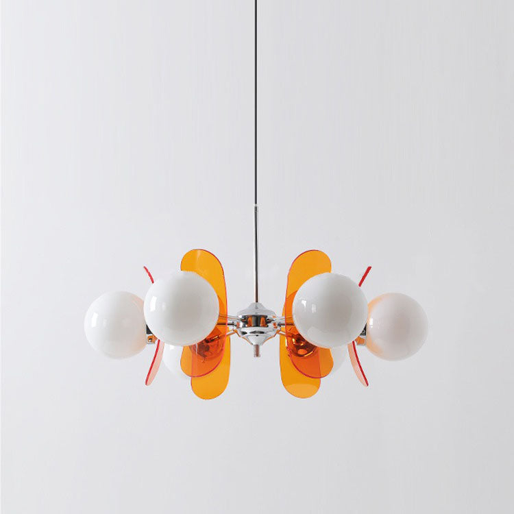 Modern Mid-century Acrylic Magic Bean Glass Shade 3/5/6/8-light Chandelier for Living Room