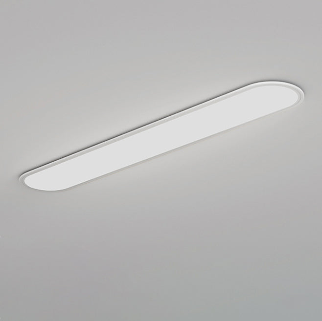 Modern Minimalist Iron Aluminum Acrylic Strip Elliptical LED Flush Mount Ceiling Light for Hallway