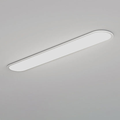 Modern Minimalist Iron Aluminum Acrylic Strip Elliptical LED Flush Mount Ceiling Light for Hallway