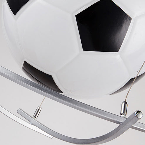 Cartoon Creative Soccer Glass Iron 1-light Kids Pendant Light