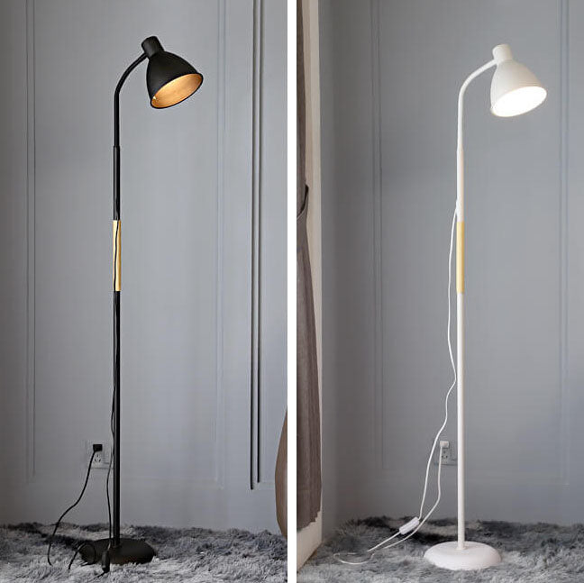 Nordic Minimalist Iron Cone Long Pole 1-Light Standing Floor Lamp Lumendat