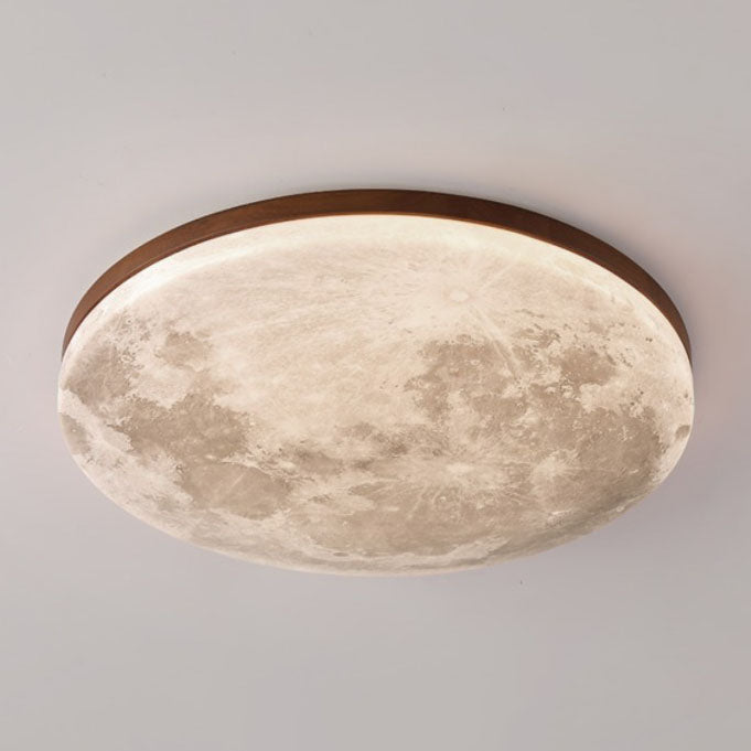 Nordic Minimalist Moon Round Pvc LED Flush Mount Ceiling Light
