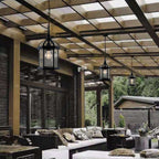 Modern Minimalist Hexagonal Column Aluminum Glass 1-light Outdoor Pendant Light for Garden BulbSquare