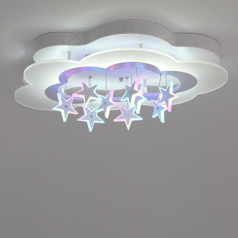 Lumendat Contemporary Nordic Star Decor Cloud Acrylic Shade LED Kids Flush Mount Ceiling Light For Bedroom Lumendat
