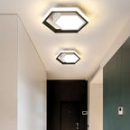 Modern Minimalist Geometric Hexagonal Ring LED Flush Mount Ceiling Light