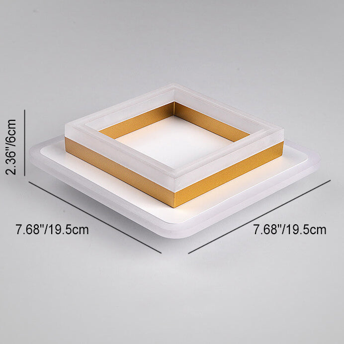 Nordic Simple Acrylic Square Circle Iron LED Flush Mount Ceiling Light BulbSquare