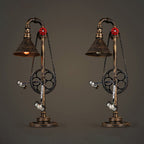 Industrial Vintage Iron Gear Plumbing Metal 1-Light Table Lamp Lumendat