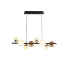 Modern Luxury Acrylic Spherical Iron Rod LED Island Light Chandelier BulbSquare