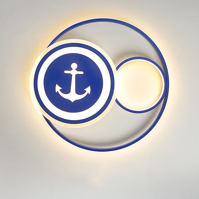 Lumendat Cartoon Creative Rudder Nautical LED Flush Mount Ceiling Light Lumendat