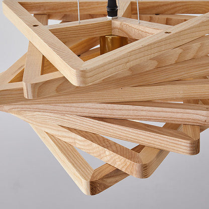 Modern Minimalist Creative Log Triangle 1-light Pendant Light