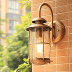European Industrial Vintage Waterproof Outdoor Iron Glass 1-Light Wall Sconce Lamp