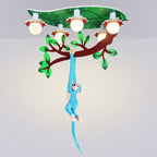 Contemporary Creative Kids Monkey Leaf Acrylic 5-light Flush Mount Ceiling Light for Bedroom