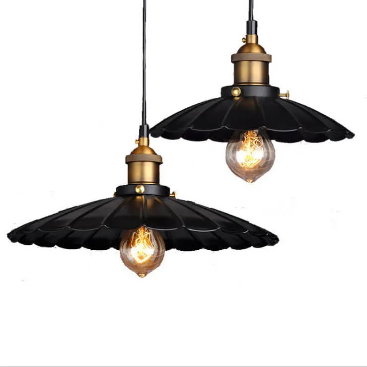 Vintage Industrial Iron Scalloped Shade 1-light Pendant Light Lumendat