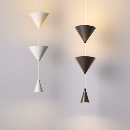 Modern Minimalist Cone Iron Aluminum Acrylic LED Pendant Light for Bedroom