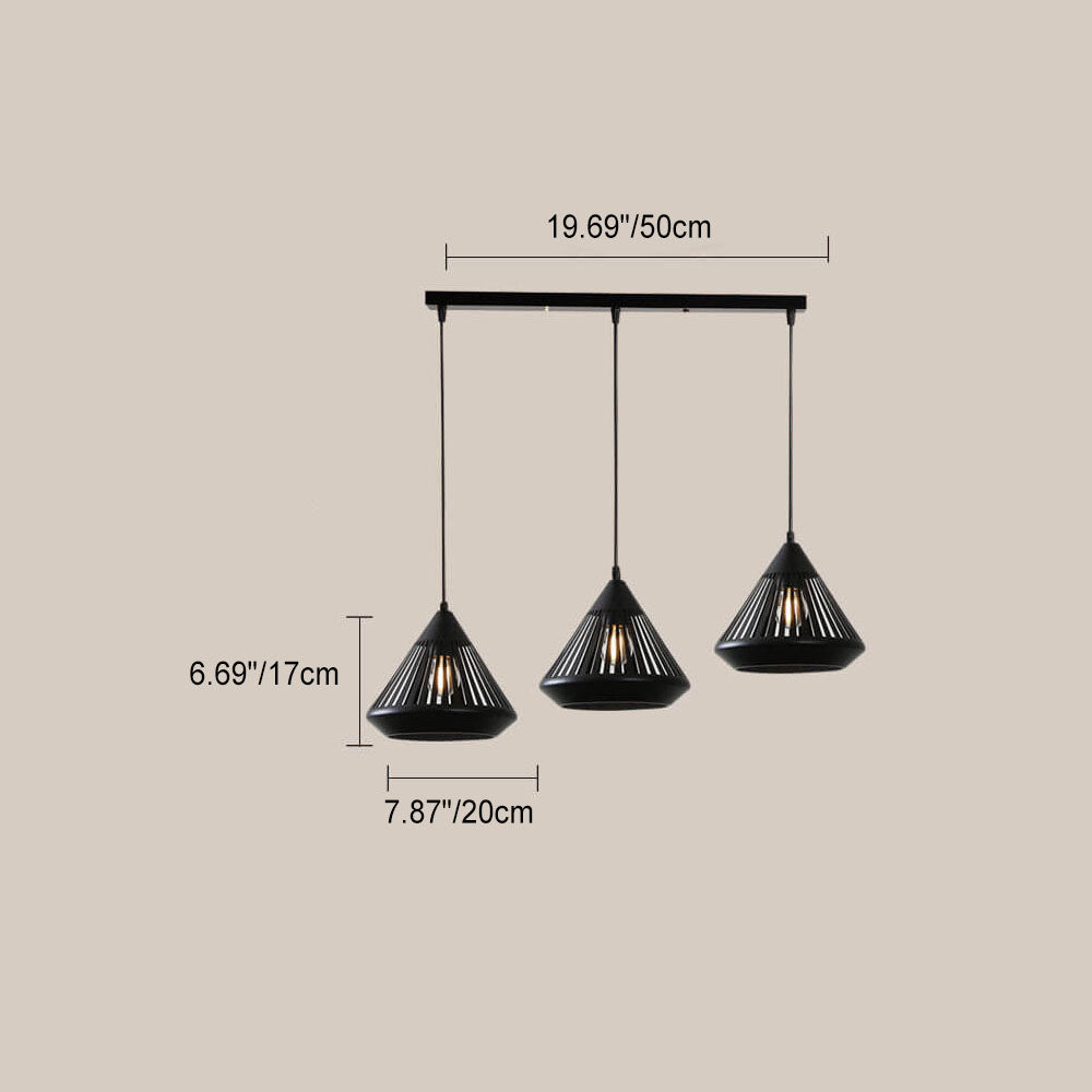 Modern Minimalist Iron Hollow Diamond Shape 1/3-light Island Light Chandelier